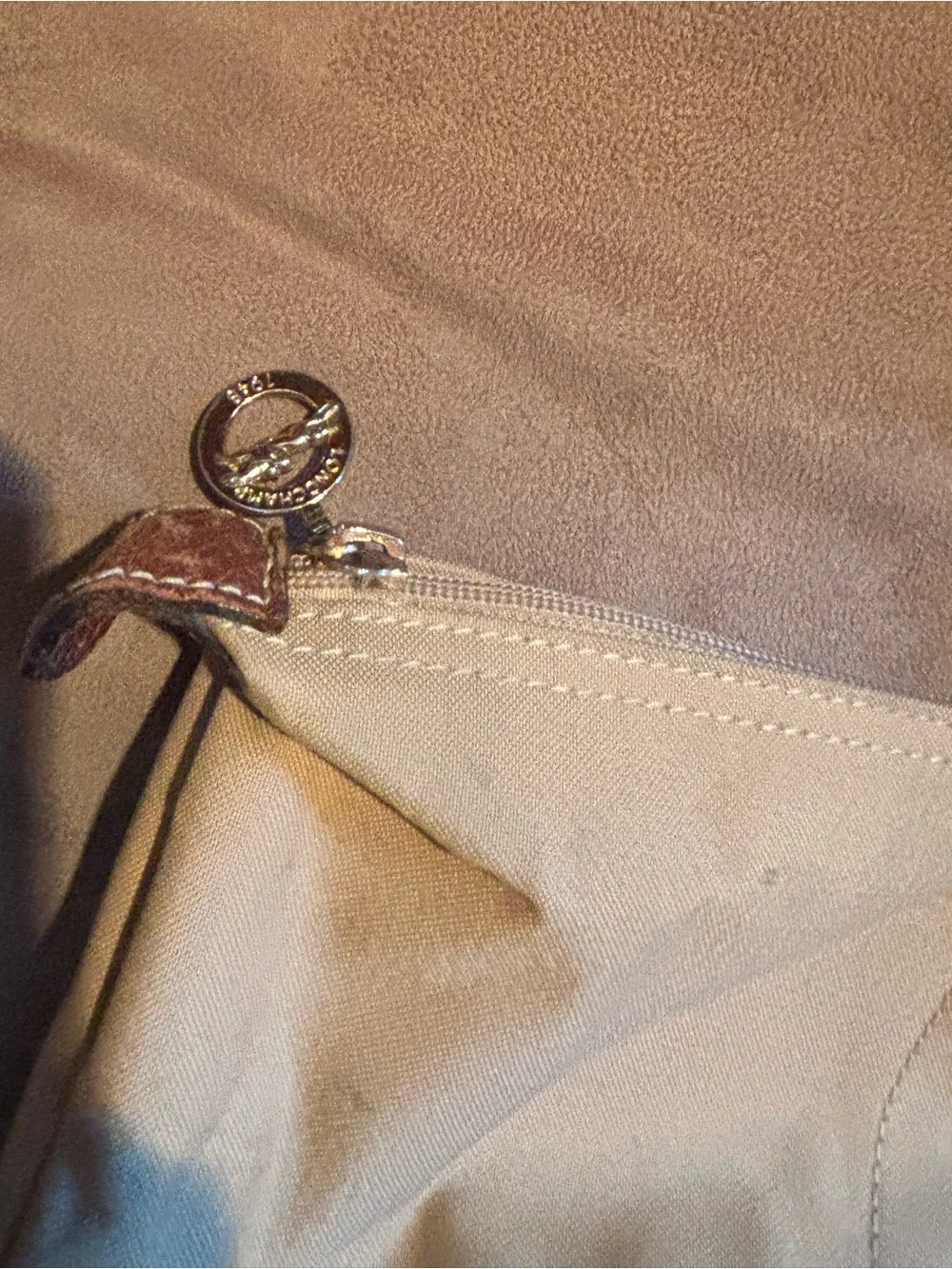 Longchamp Large Le Pliage Tote (Fawn with brown trim & gold hardware)